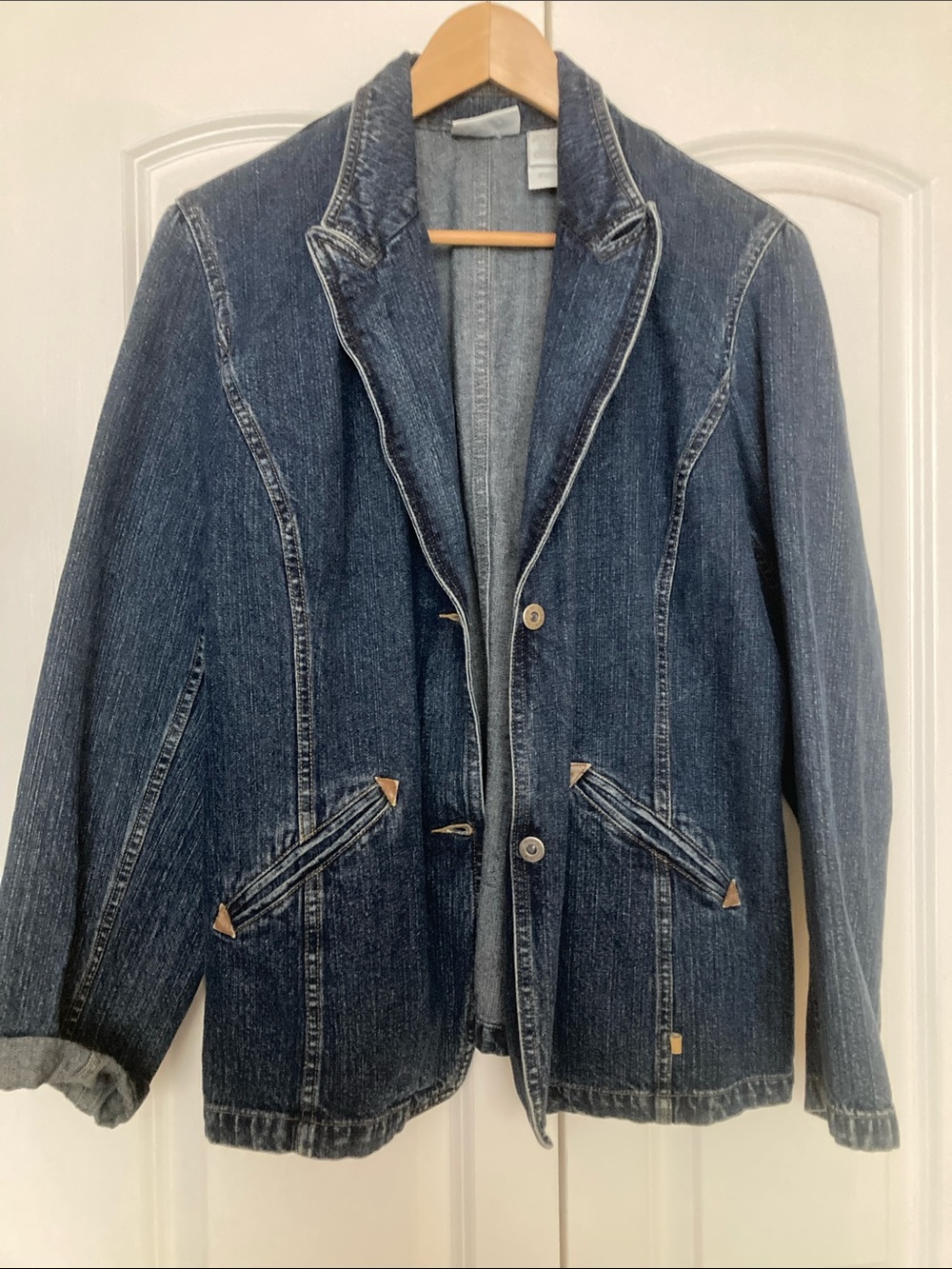 Liz Claiborne Dark Blue Denim Blazer Jacket
